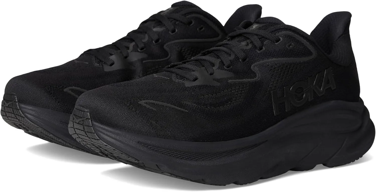 Hoka Men's Clifton 10 Sneaker, Black/Black, 11.5 Wide