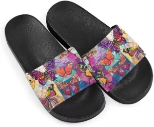 Howilath Novelty Animals Pattern Women's Slide Sandals, Casual Soft Sole Open Toe Non-Slip Single Band Slide Sandals