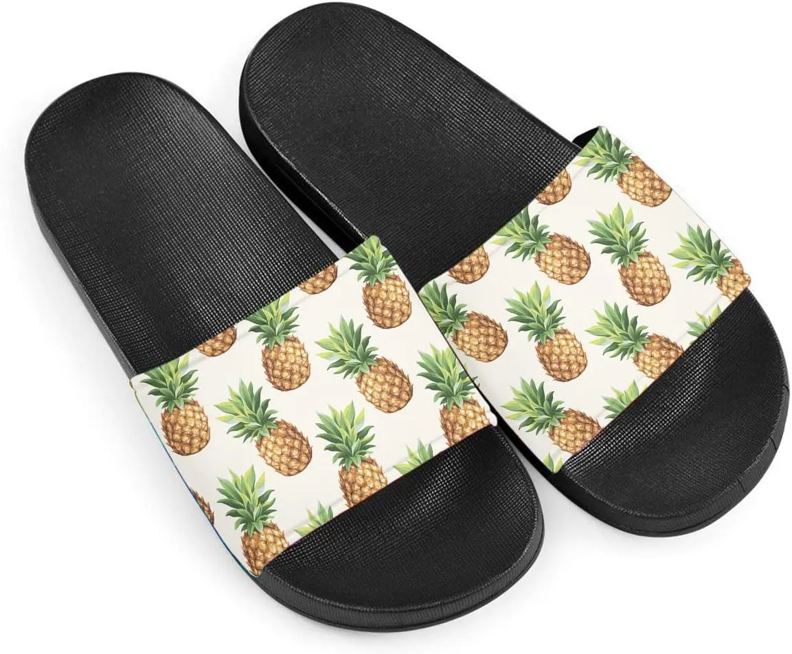 Howilath Novelty Sunflowers Pattern Slide Sandals for Women Girls, Comfotable Open Toe Non Slip Single Band Slide Sandals