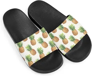 Howilath Novelty Sunflowers Pattern Slide Sandals for Women Girls, Comfotable Open Toe Non Slip Single Band Slide Sandals