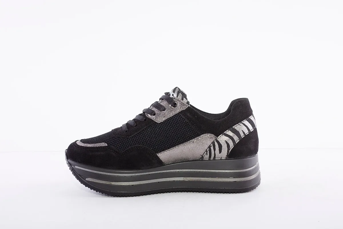 IGI & CO - CHUNKY FASHION LACED TRAINER - BLACK