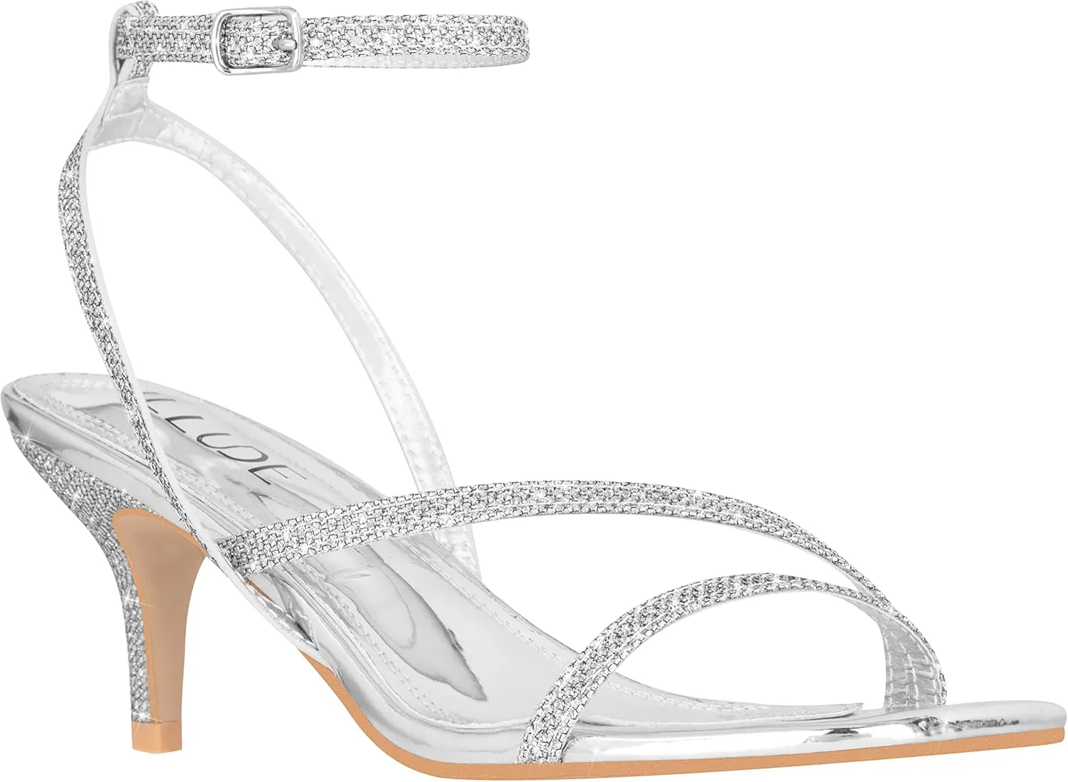 ILLUDE Women’s Ankle Strap Sandal Heels Low Kitten Heel Square Toe Strappy Heeled Sandals – Hera