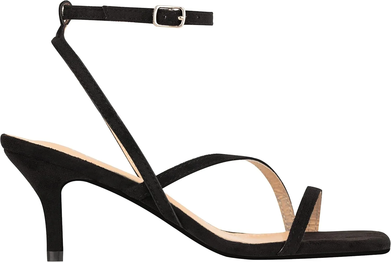 ILLUDE Women’s Ankle Strap Sandal Heels Low Kitten Heel Square Toe Strappy Heeled Sandals – Hera