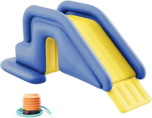Inflatable Pool Slide, 78.7x33.5x31.5 Inch PVC Swimming Pool Slide, Wide Water-Fillable for Outdoor, Indoor, Backyard, Blue.