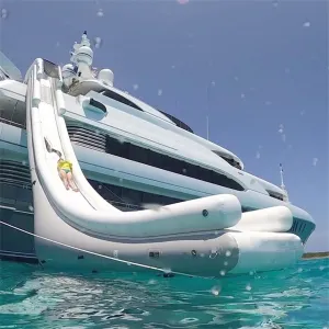 Inflatable Water Slide Commercial Big for Adults Backyard PVC with Air Pump and Protective Net for Outdoor Pool