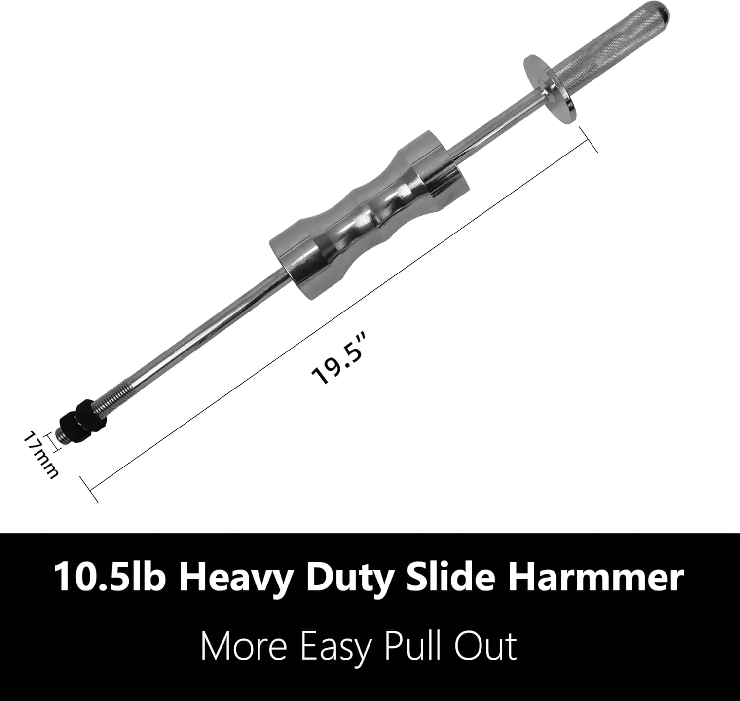 Inner CV Joint Puller Slide Hammer Front Wheel Drive Axle Half Shaft Removal Tool Kit Heavy Duty 10 Pounds Slide Hammer 63mm 48mm CV Joint Fork Adapter Attachments