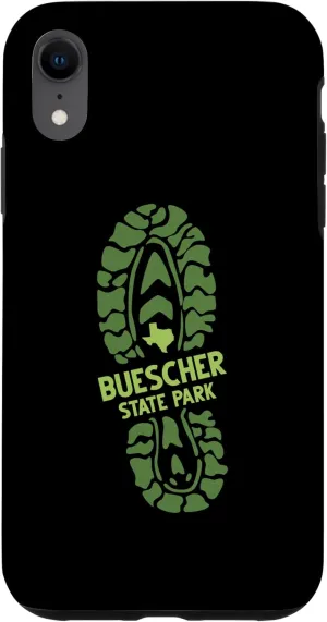 iPhone XR I Love Buescher State Park Texas TX Hiking Boot Print Case
