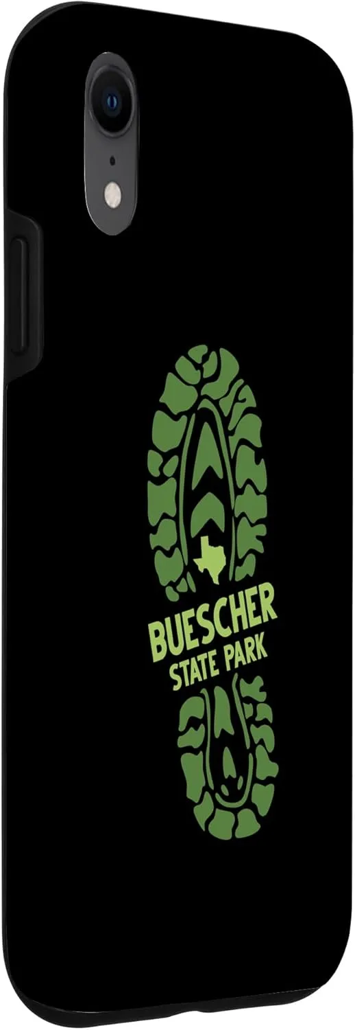 iPhone XR I Love Buescher State Park Texas TX Hiking Boot Print Case