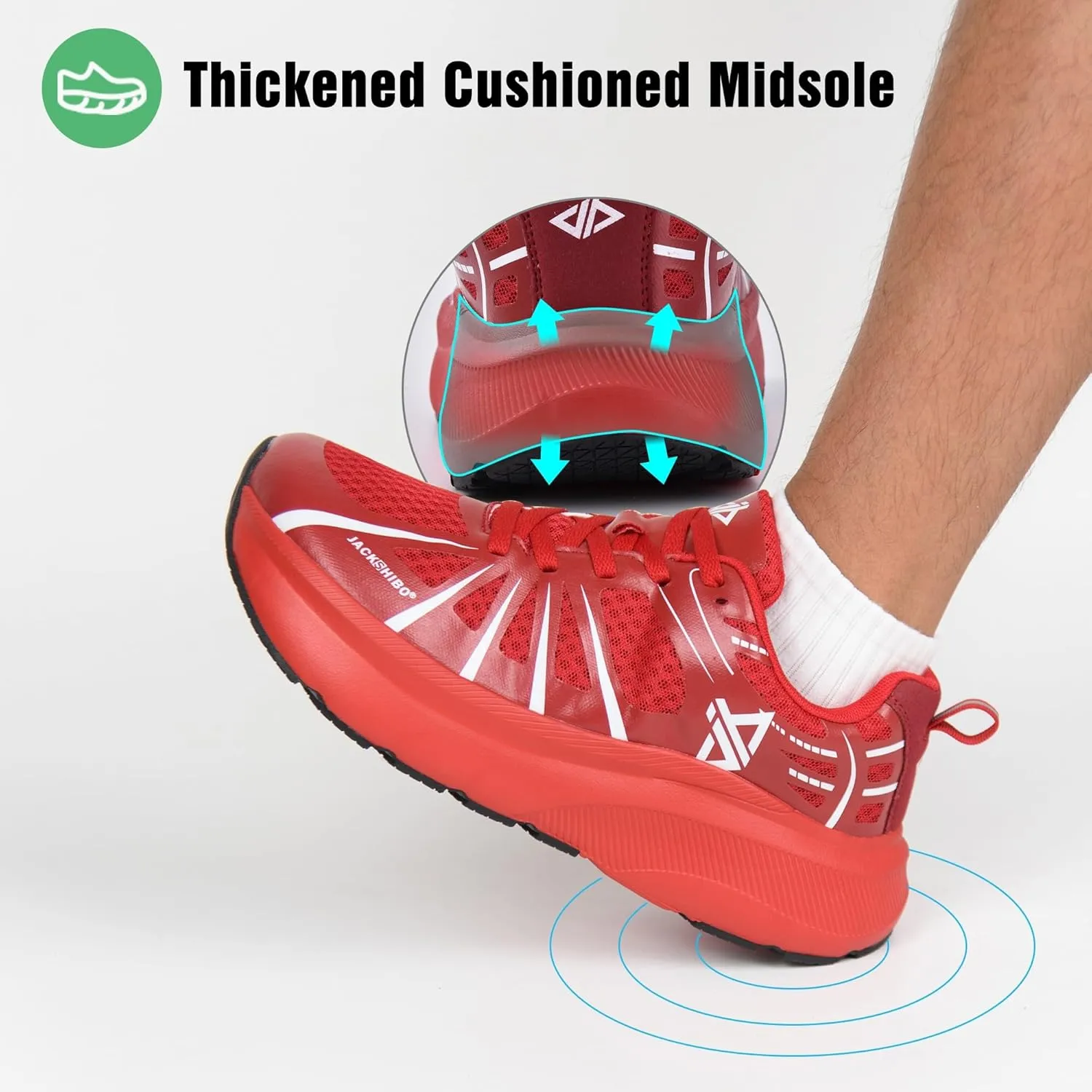 JACKSHIBO Men's Wide Toe Box Shoes Wide Width Sneakers Athletic Tennis Gym Workout Road Running Cross Training Walking Shoes Cushioned Zero Drop Platform Sneakers