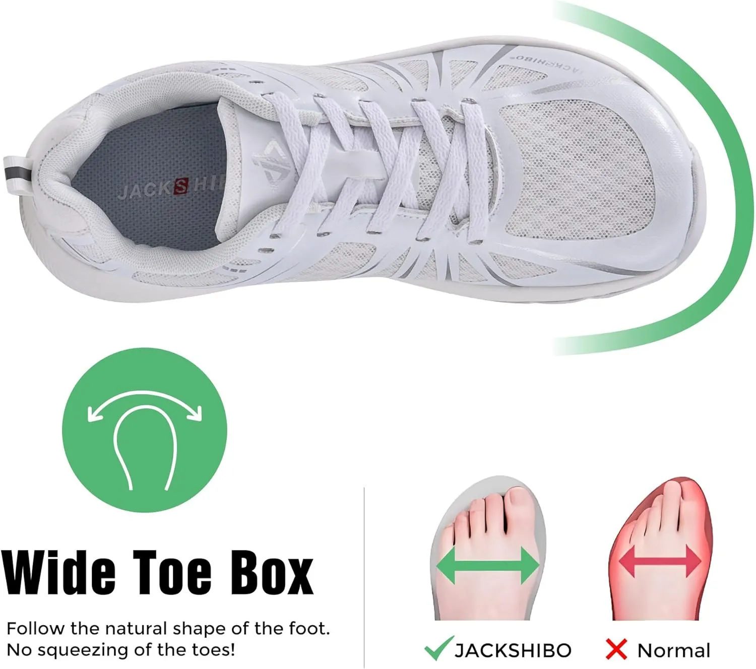 JACKSHIBO Men's Wide Toe Box Shoes Wide Width Sneakers Athletic Tennis Gym Workout Road Running Cross Training Walking Shoes Cushioned Zero Drop Platform Sneakers