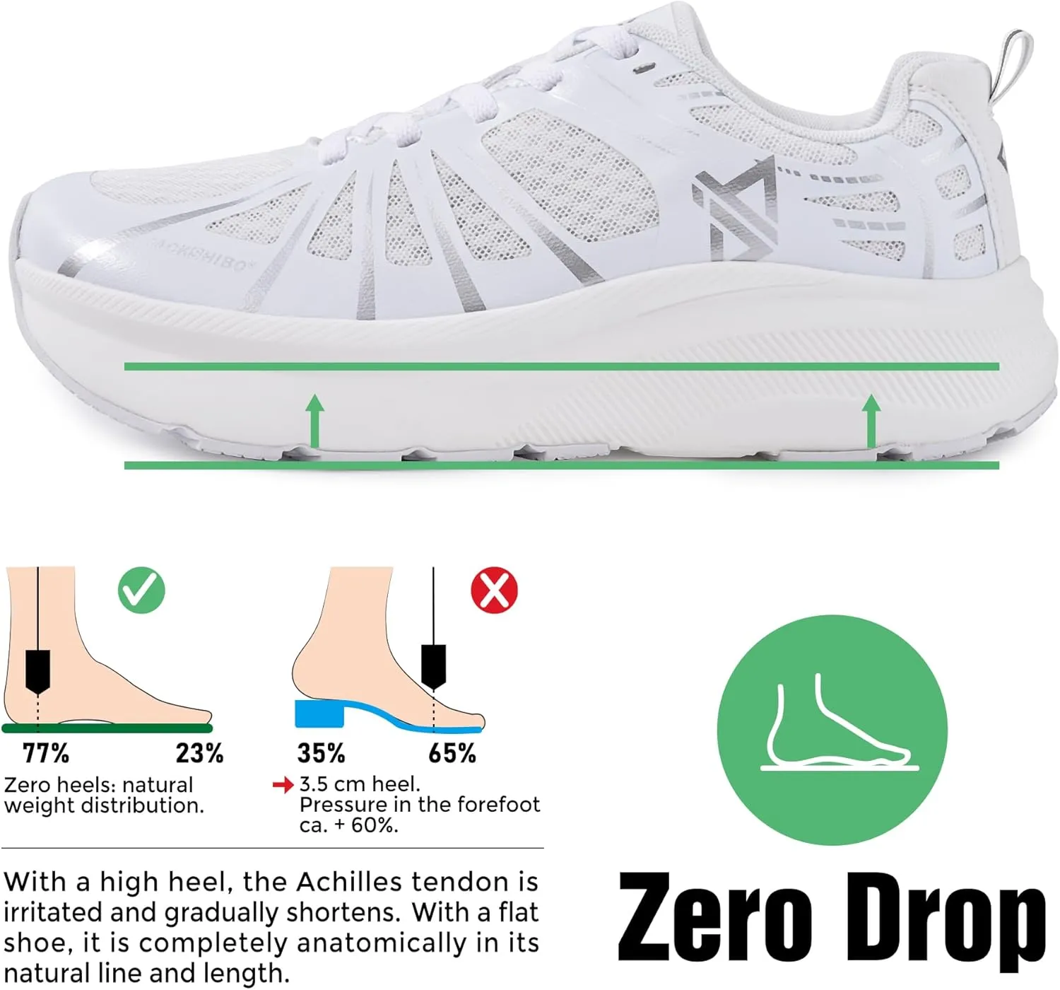 JACKSHIBO Men's Wide Toe Box Shoes Wide Width Sneakers Athletic Tennis Gym Workout Road Running Cross Training Walking Shoes Cushioned Zero Drop Platform Sneakers