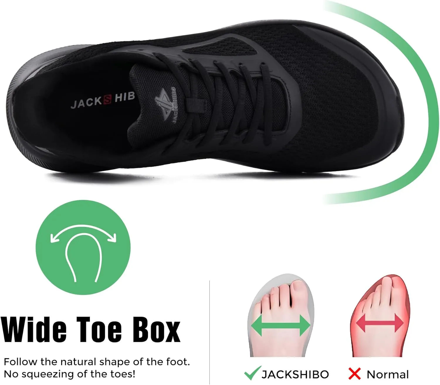 JACKSHIBO Wide Toe Box Shoes for Men Wide Running Shoes Walking Tennis Athletic Gym Workout Cross Training Width Sneakers with Cushion Zero Drop Sole