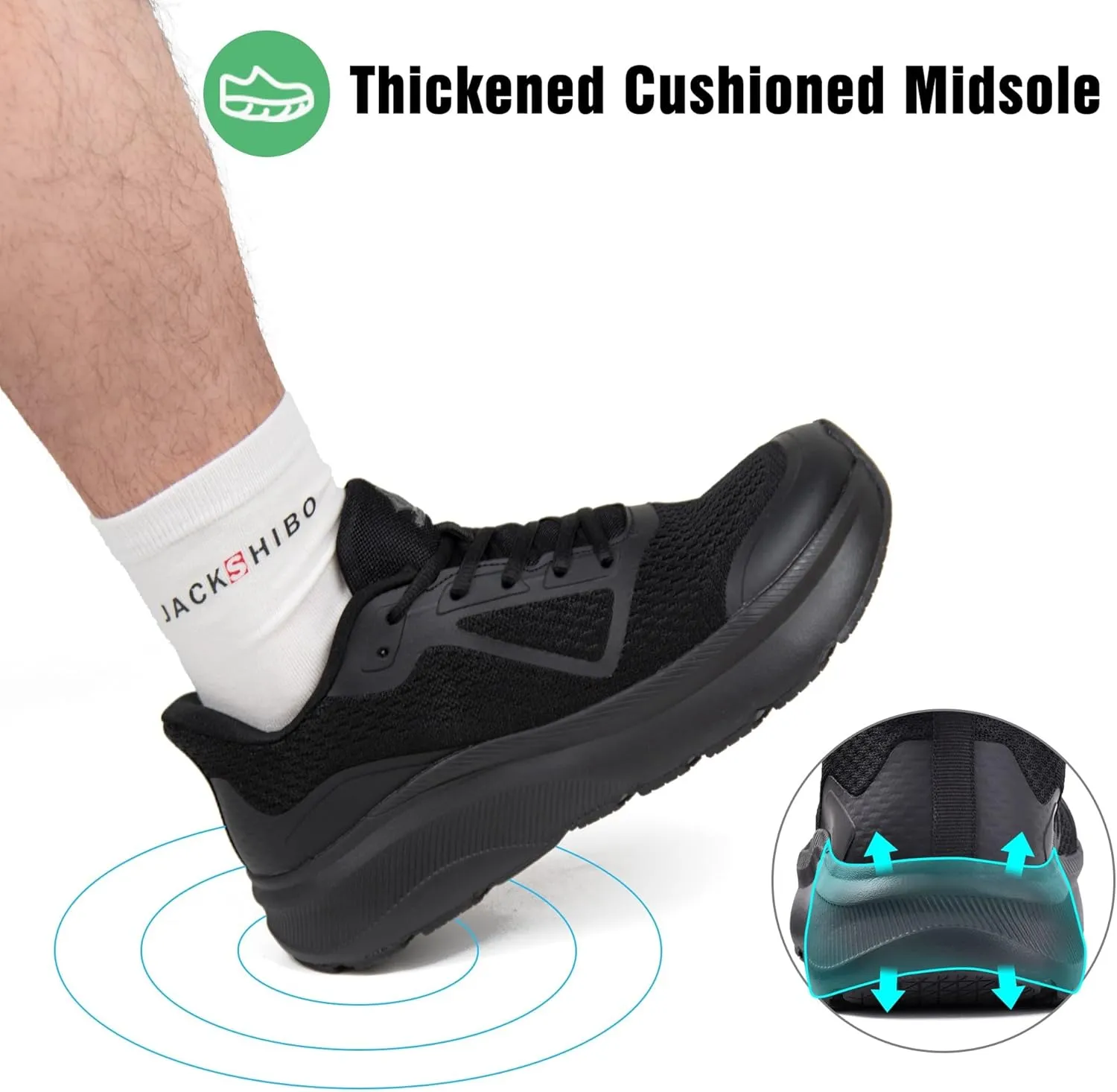 JACKSHIBO Wide Toe Box Shoes for Men Wide Running Shoes Walking Tennis Athletic Gym Workout Cross Training Width Sneakers with Cushion Zero Drop Sole