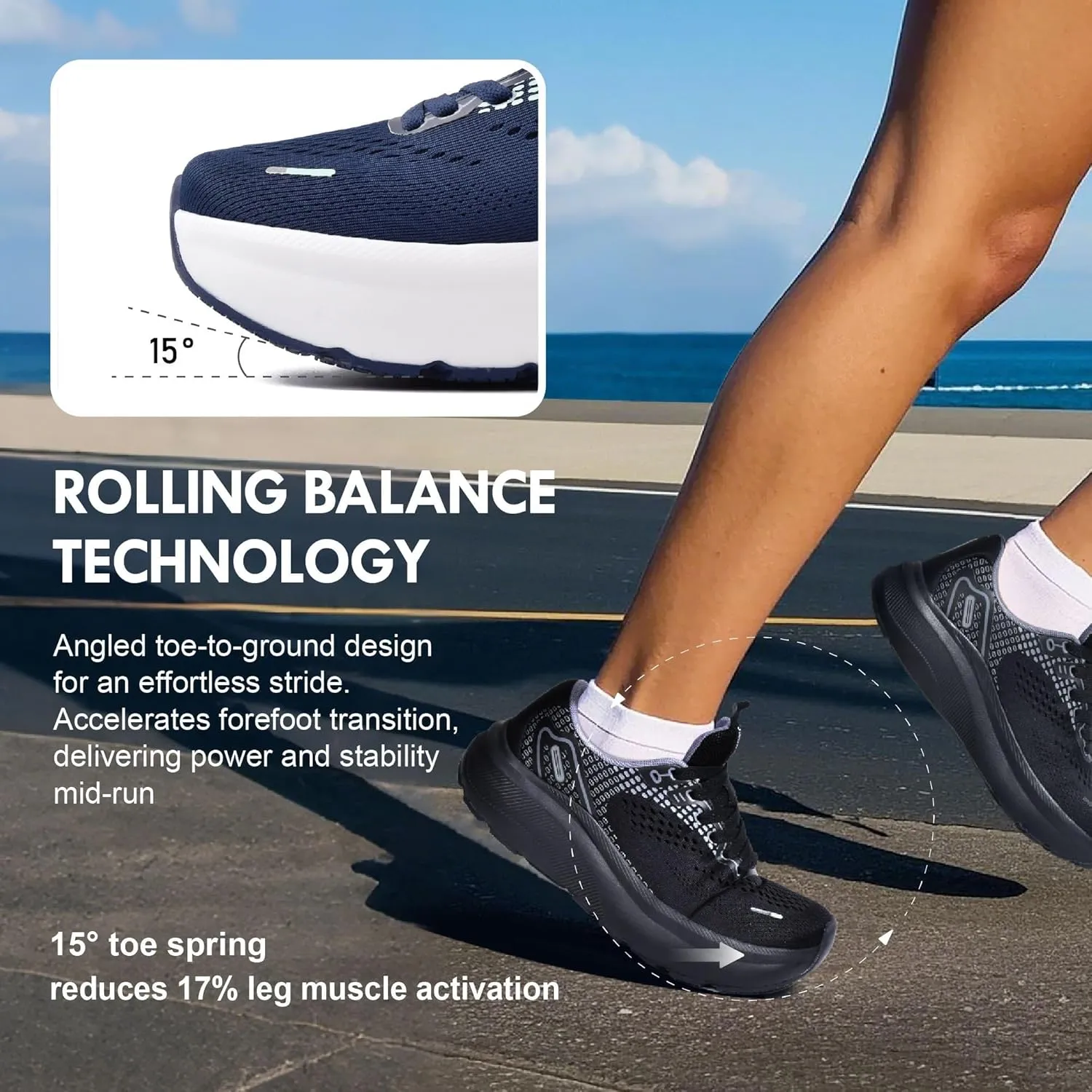 JACKSHIBO Wide Toe Box Shoes Women Arch Support Wide Sneakers for Running Walking Athletic Tennis Orthopedic Plantar Fasciitis Workout Flux Footwear with Thick Cushion Zero Drop Sole Width Shoes