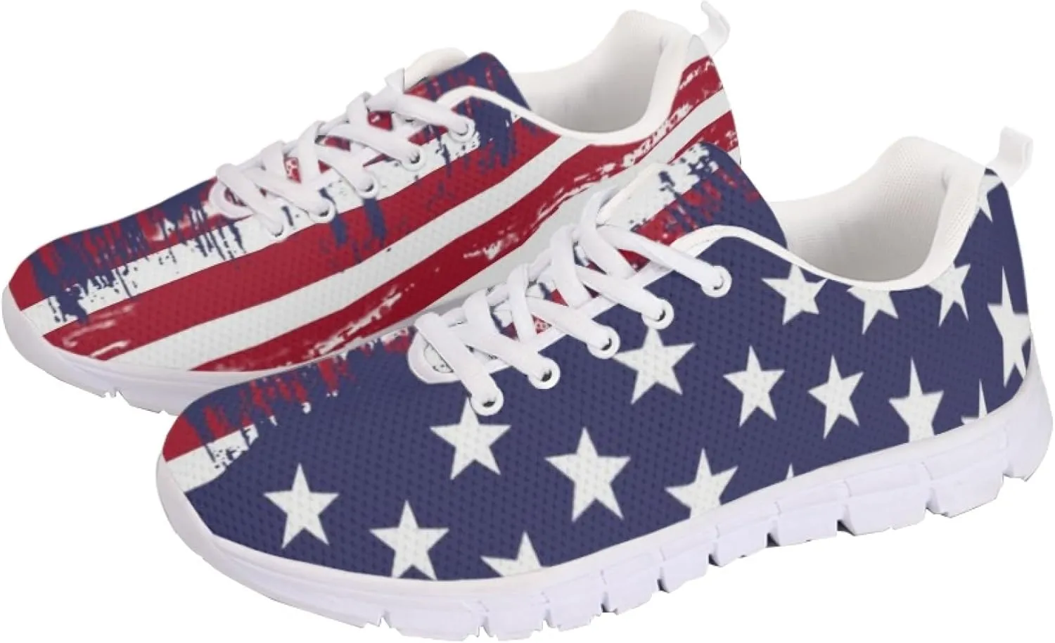 Jeiento American Flag Shoes Men's Fashion Sneaker Sports Running Shoes Causal Travel Walking Flat Shoe Breathable