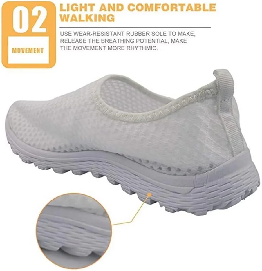 Jeiento Halloween Shoes for Women Men Halloween Party Walking Running Sneaker Shoes Slip-On Breathable Mesh Workout Fashion Shoes