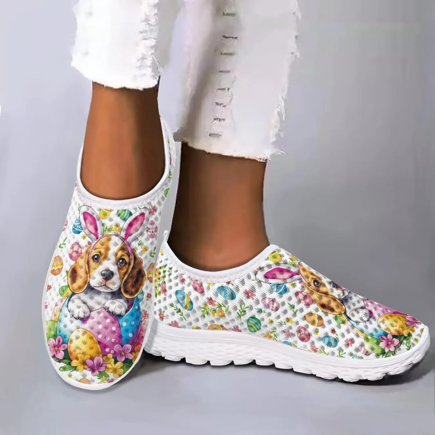 Jeiento Halloween Shoes for Women Men Halloween Party Walking Running Sneaker Shoes Slip-On Breathable Mesh Workout Fashion Shoes