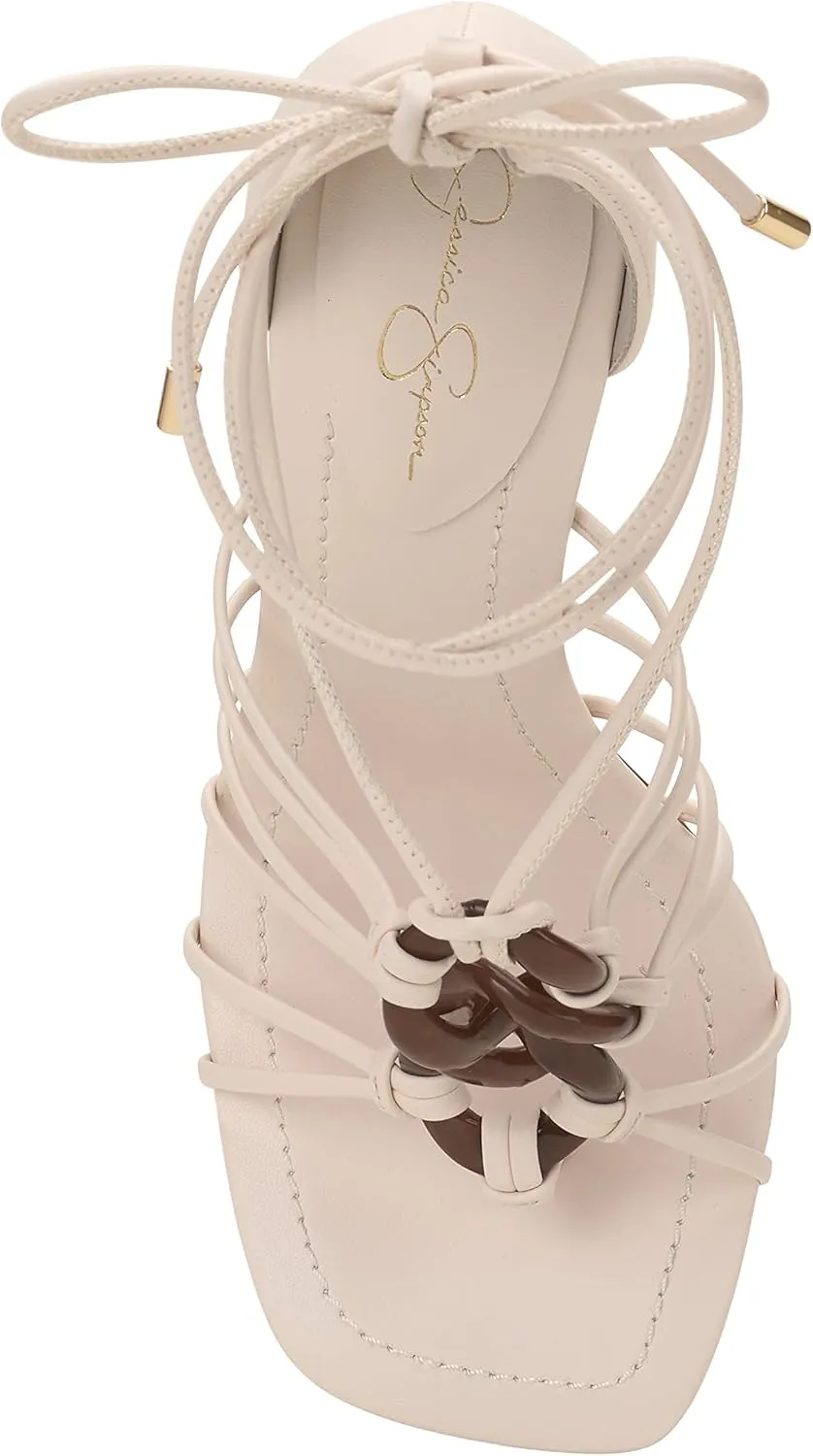 Jessica Simpson Womens Achaia Square Toe Thong Strappy Sandals