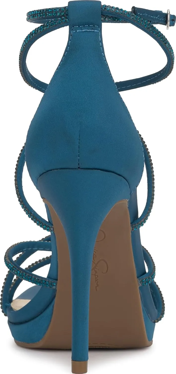 Jessica Simpson Womens Jaeya Rhinestone Strappy Dress Sandals