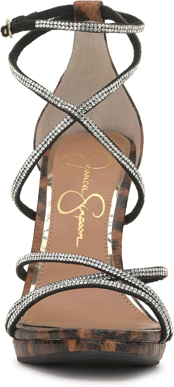 Jessica Simpson Womens Jaeya Rhinestone Strappy Dress Sandals