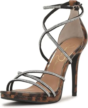 Jessica Simpson Womens Jaeya Rhinestone Strappy Dress Sandals