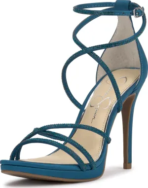 Jessica Simpson Womens Jaeya Rhinestone Strappy Dress Sandals