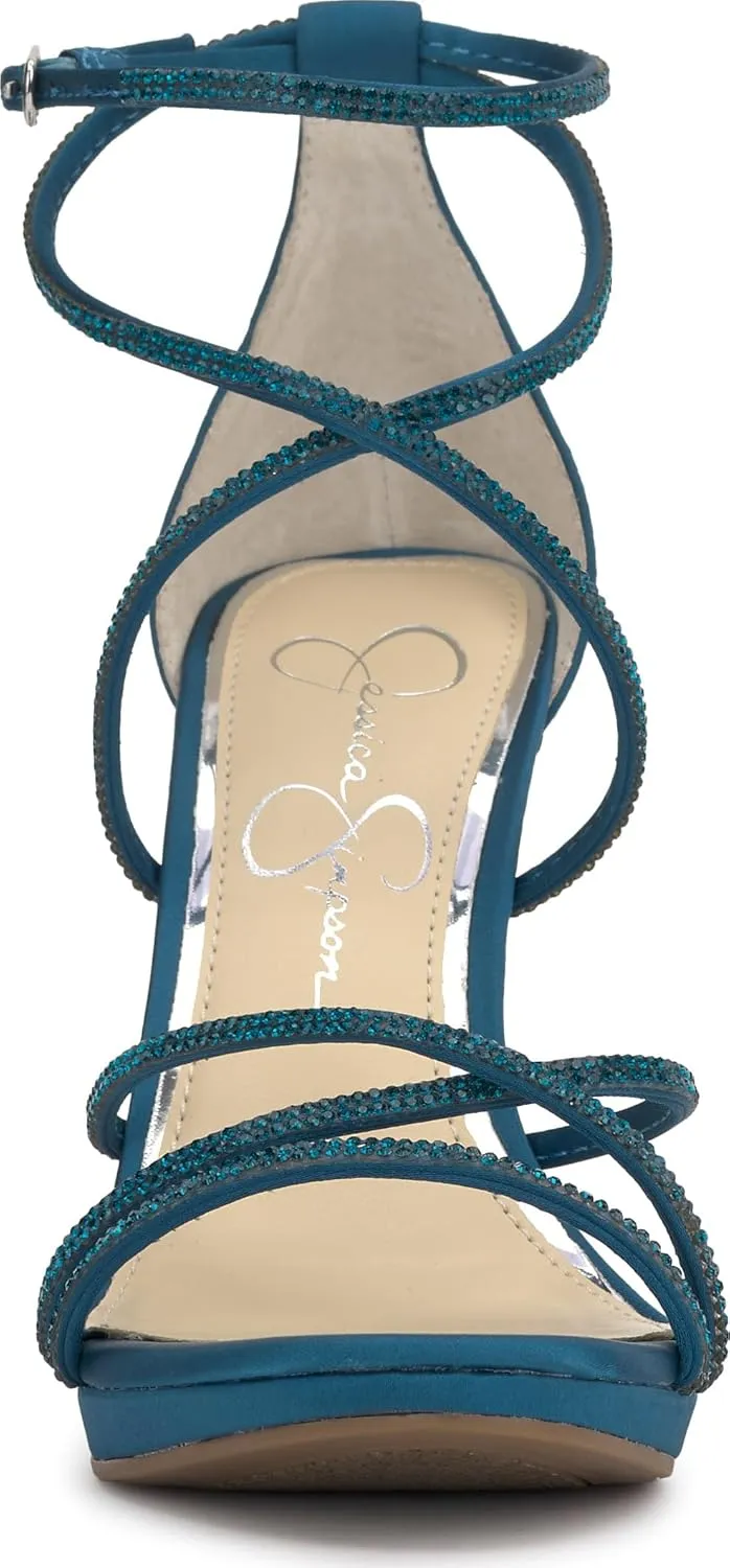 Jessica Simpson Womens Jaeya Rhinestone Strappy Dress Sandals