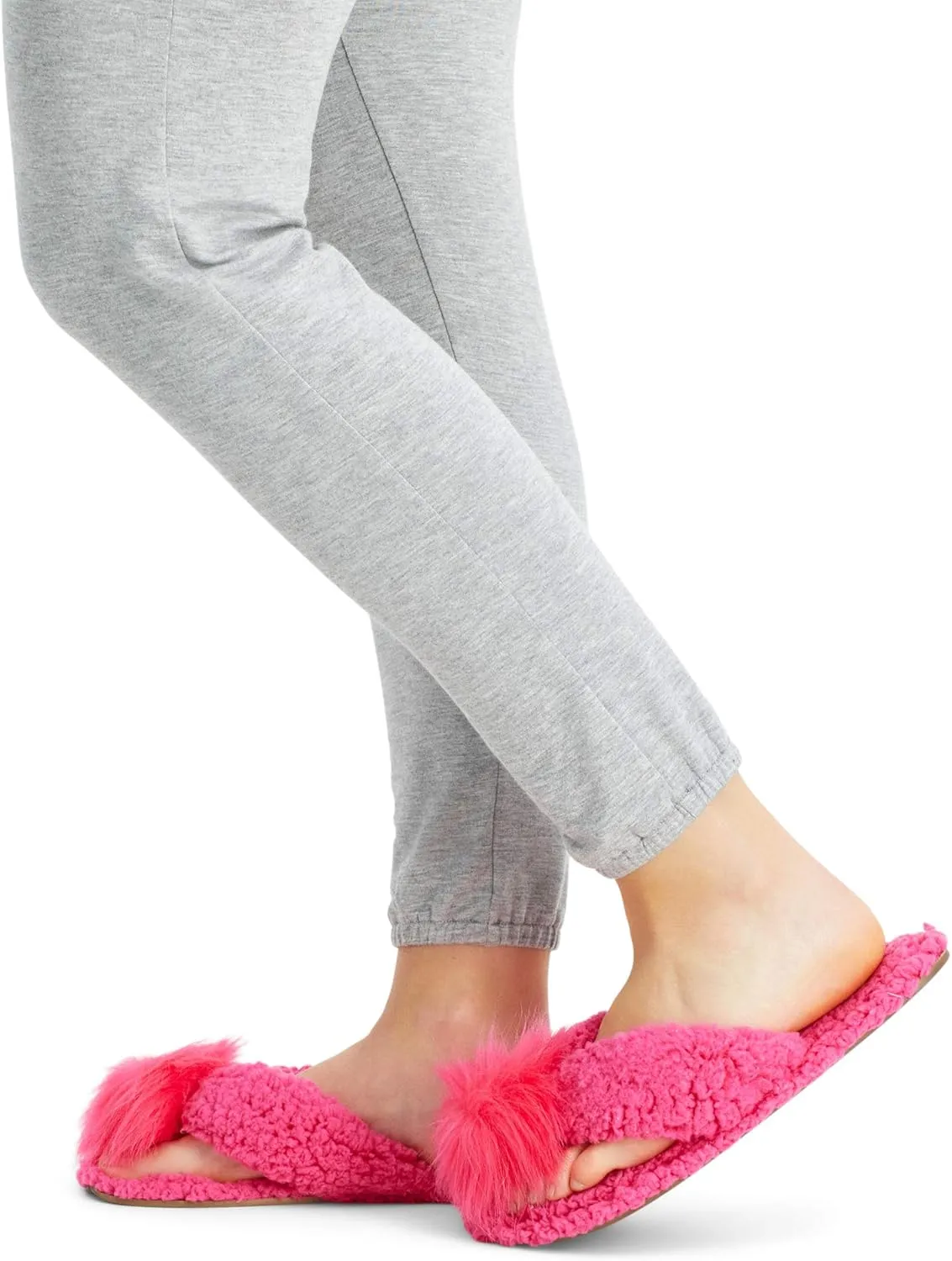 Jessica Simpson Women's Plush Marshmallow Slide-On Sandal House Slippers with Memory Foam