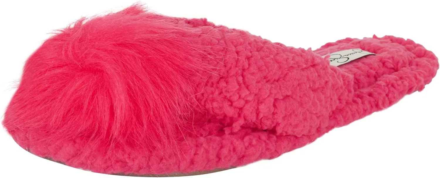 Jessica Simpson Women's Plush Marshmallow Slide-On Sandal House Slippers with Memory Foam