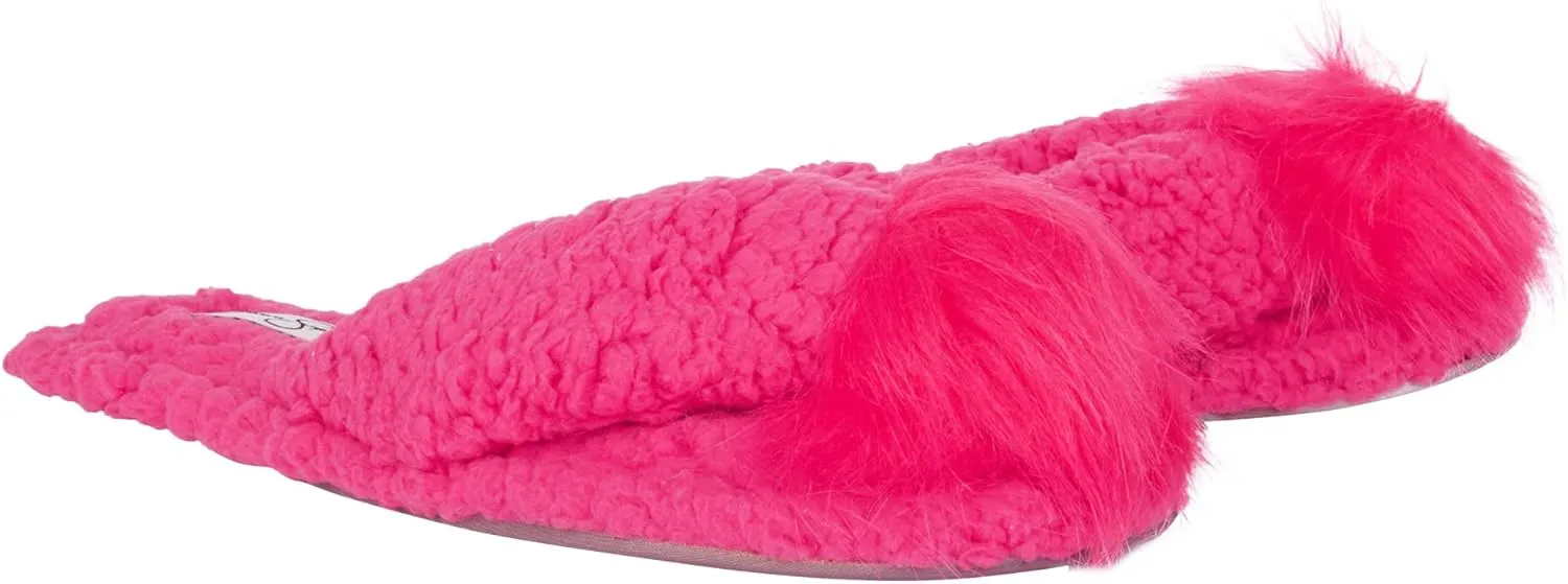 Jessica Simpson Women's Plush Marshmallow Slide-On Sandal House Slippers with Memory Foam