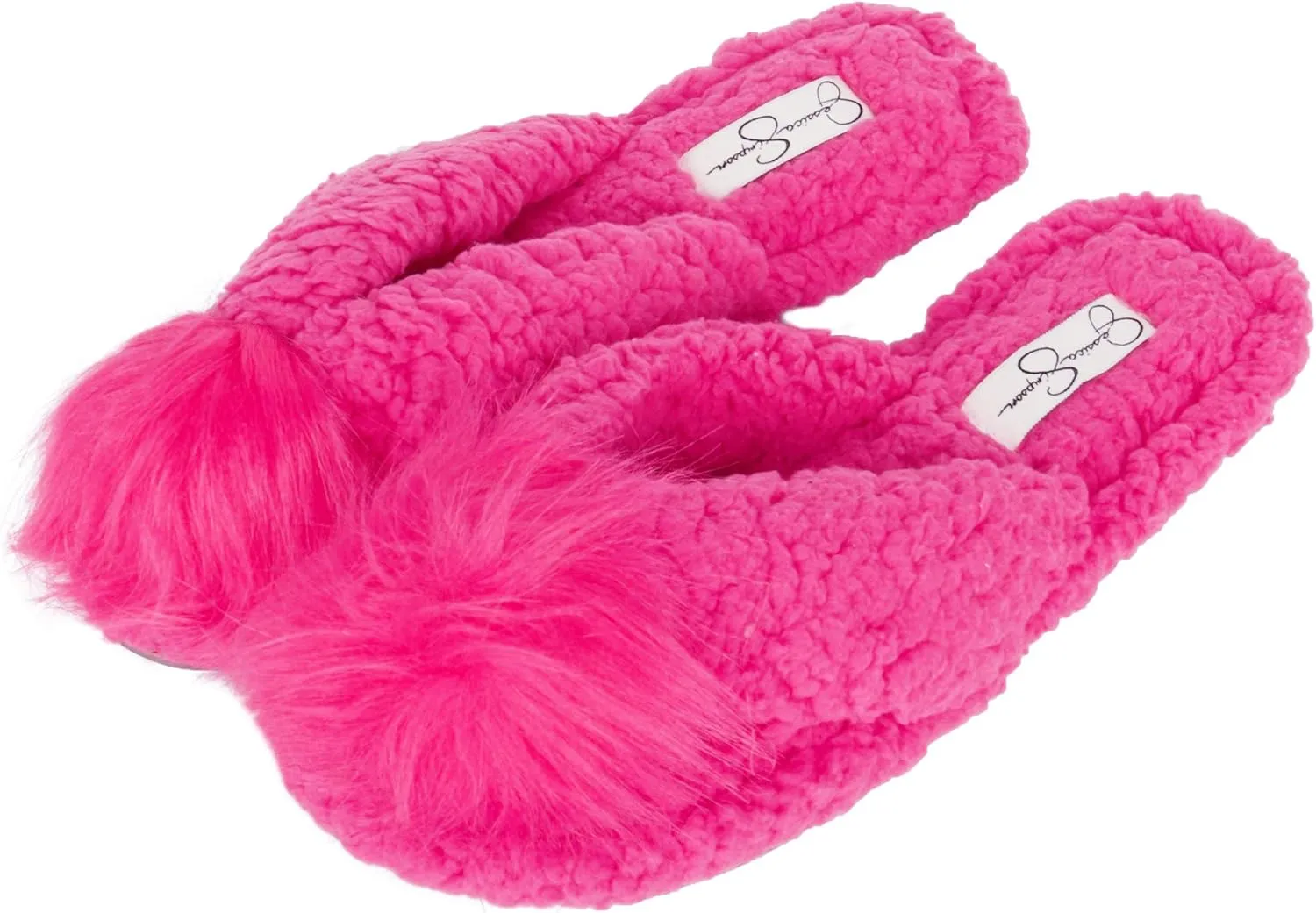 Jessica Simpson Women's Plush Marshmallow Slide-On Sandal House Slippers with Memory Foam