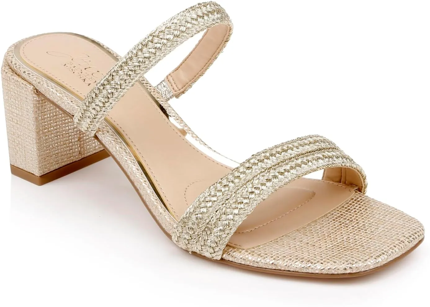 Jewel Badgley Mischka Heat Textured Block Heel Mule