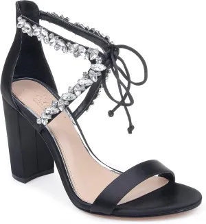 Jewel Badgley Mischka Thamar Crystal Strappy Block Heel