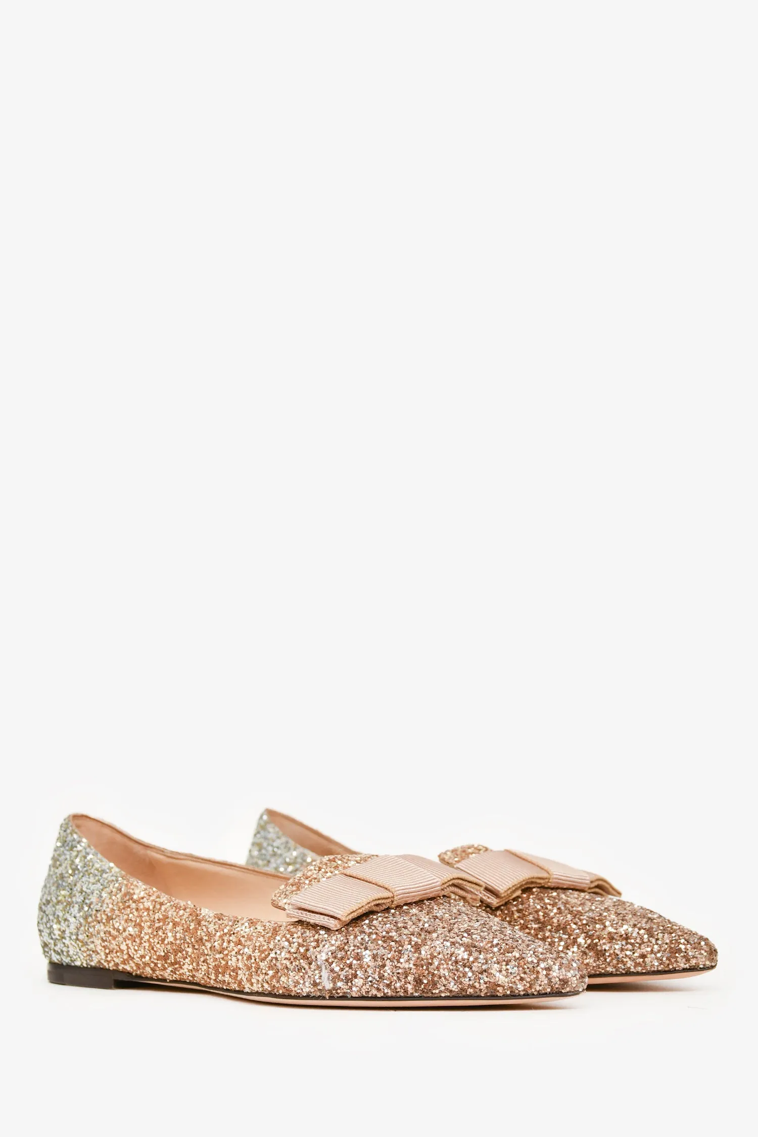 Jimmy Choo Gold/Silver Metallic Leather Pointed Toe Loafer Size 36