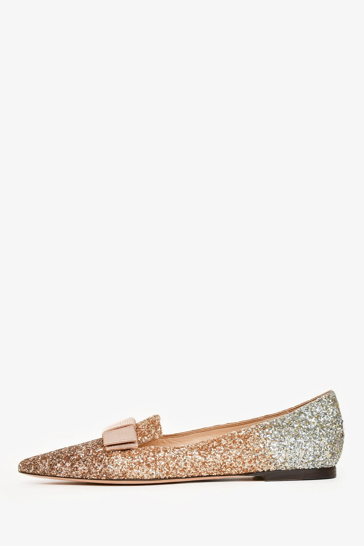Jimmy Choo Gold/Silver Metallic Leather Pointed Toe Loafer Size 36