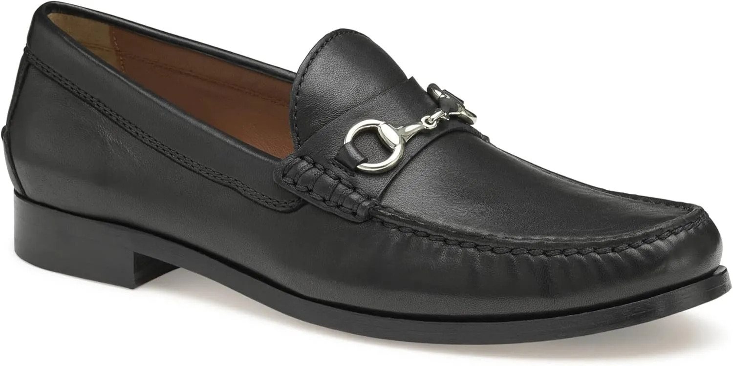 Johnston & Murphy Baldwin Bit Loafer Dress Casual Slip-On Shoe, Black Sheepskin, 13 M