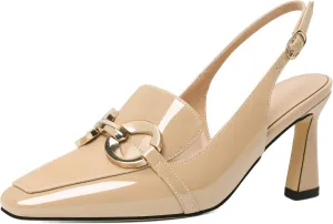 Joseywade Women Slingback Low Kitten Heels Loafer Pumps 2.5 Inch Heeled Sandals Closed Toe Dress Shoes
