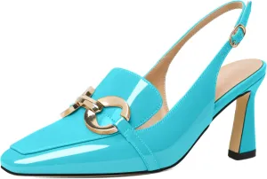Joseywade Women Slingback Low Kitten Heels Loafer Pumps 2.5 Inch Heeled Sandals Closed Toe Dress Shoes
