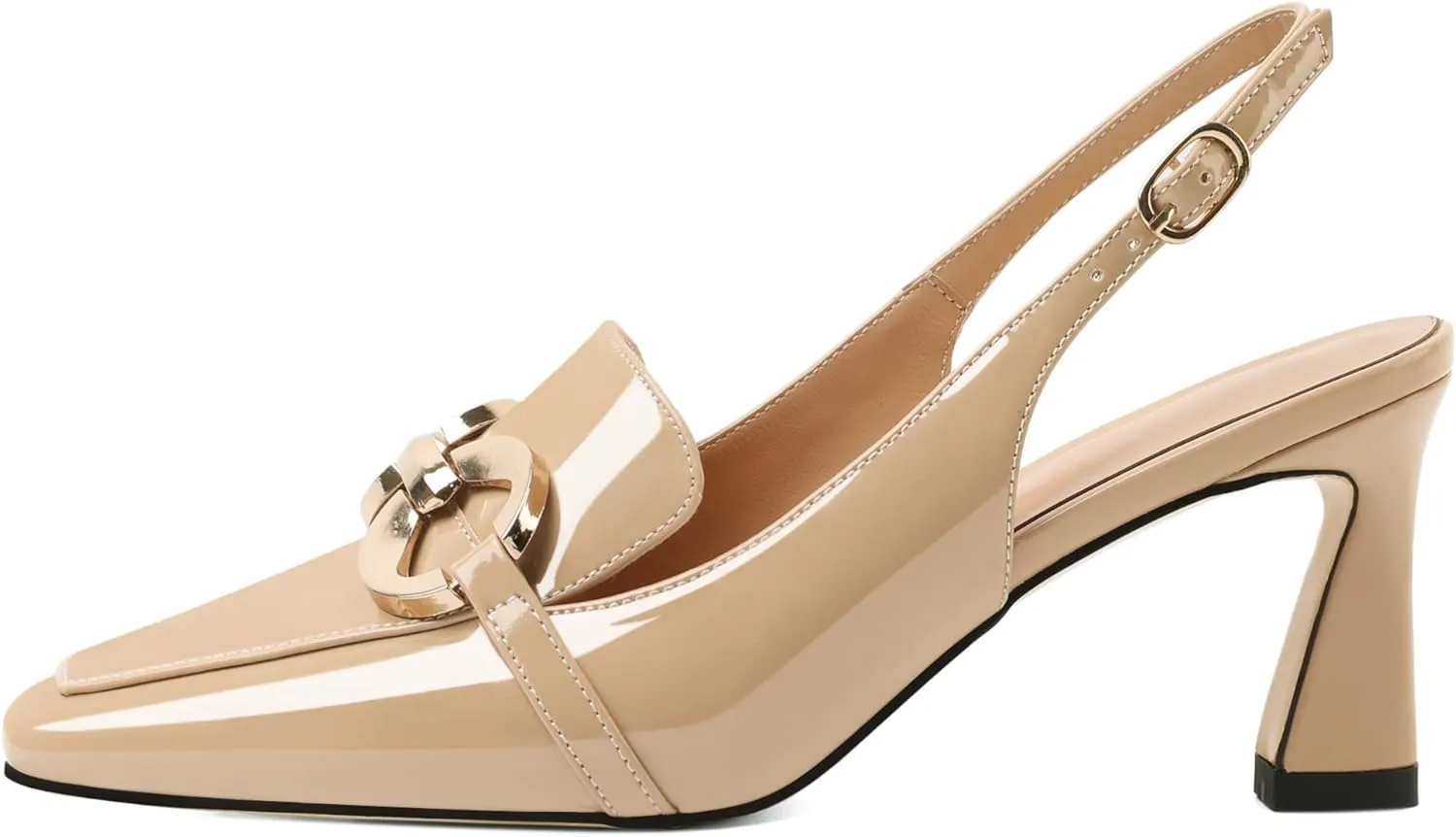 Joseywade Women Slingback Low Kitten Heels Loafer Pumps 2.5 Inch Heeled Sandals Closed Toe Dress Shoes