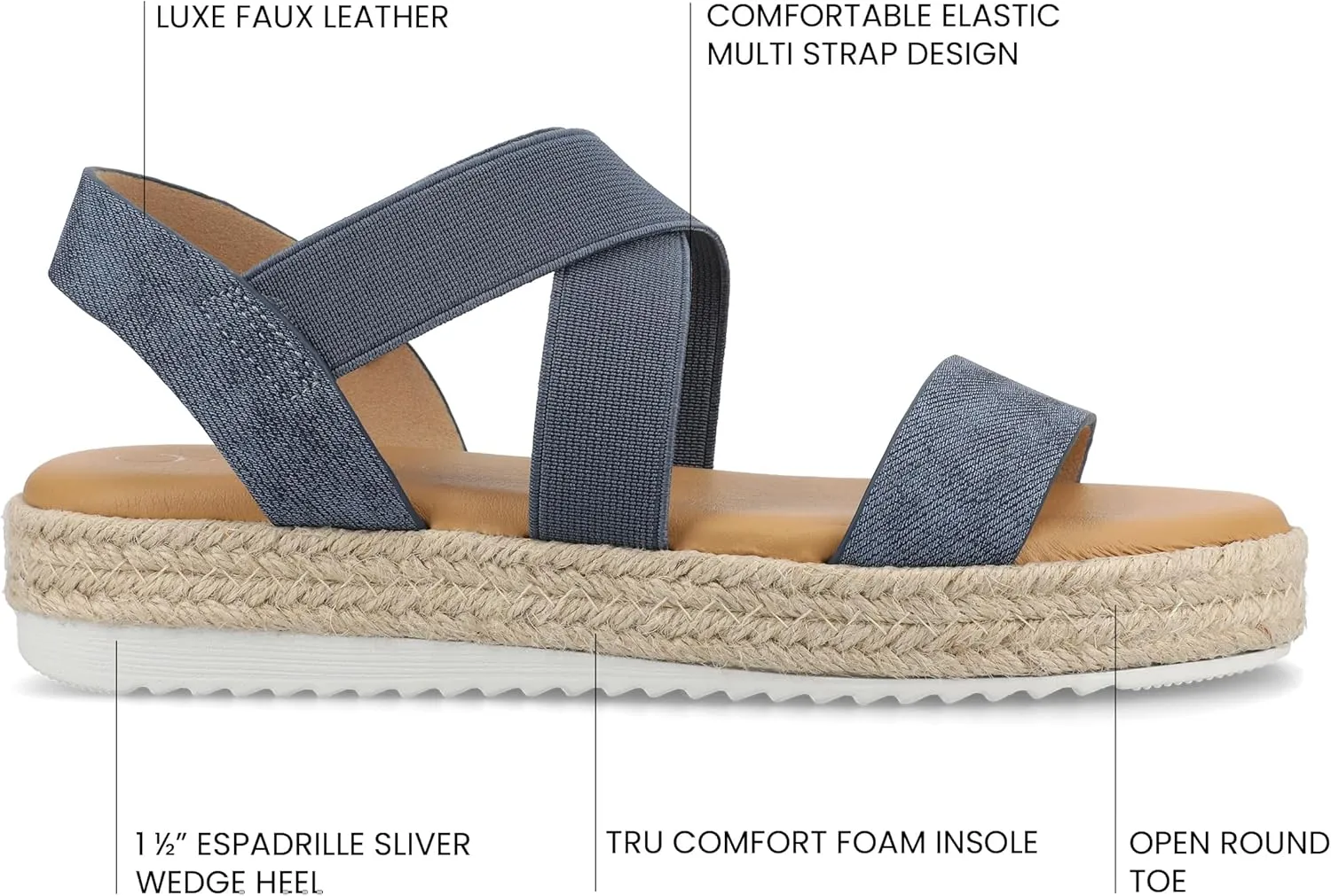 Journee Collection Women's Caroline Wedge Sandal