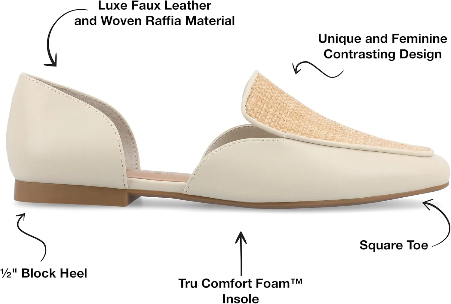 Journee Womens Kennza Tru Comfort Foam Soft Faux Leather Slip On Flats