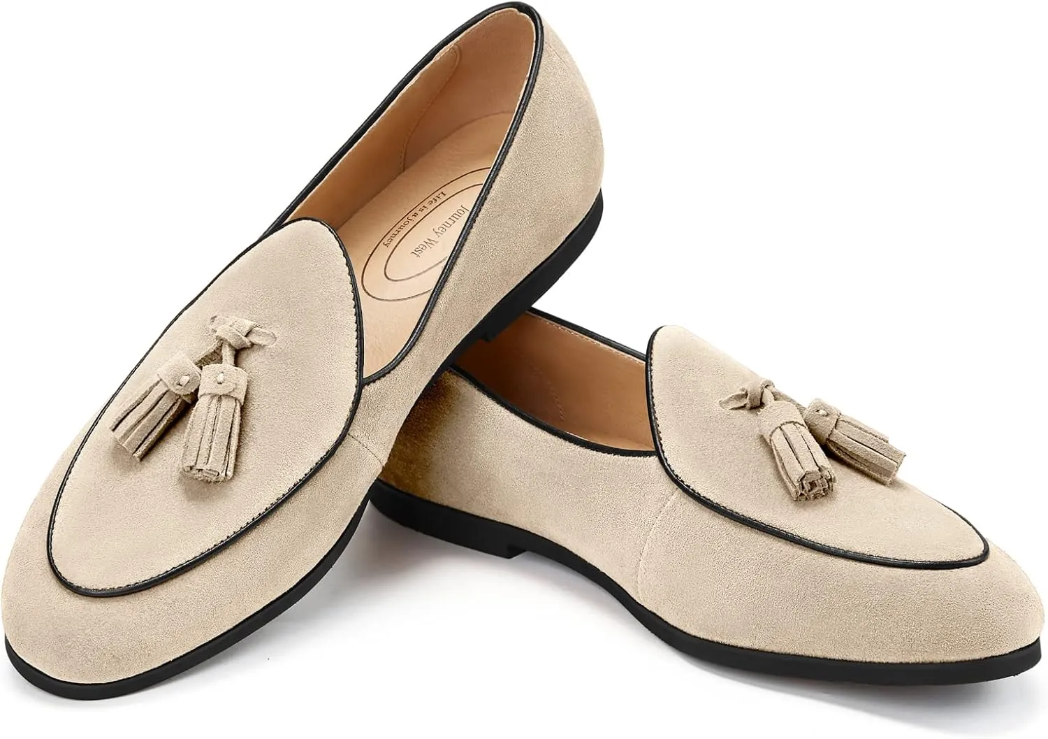 Journey West Mens Penny Loafers with Genuine Leather Business Dress Slip on Loafer Shoes for Men