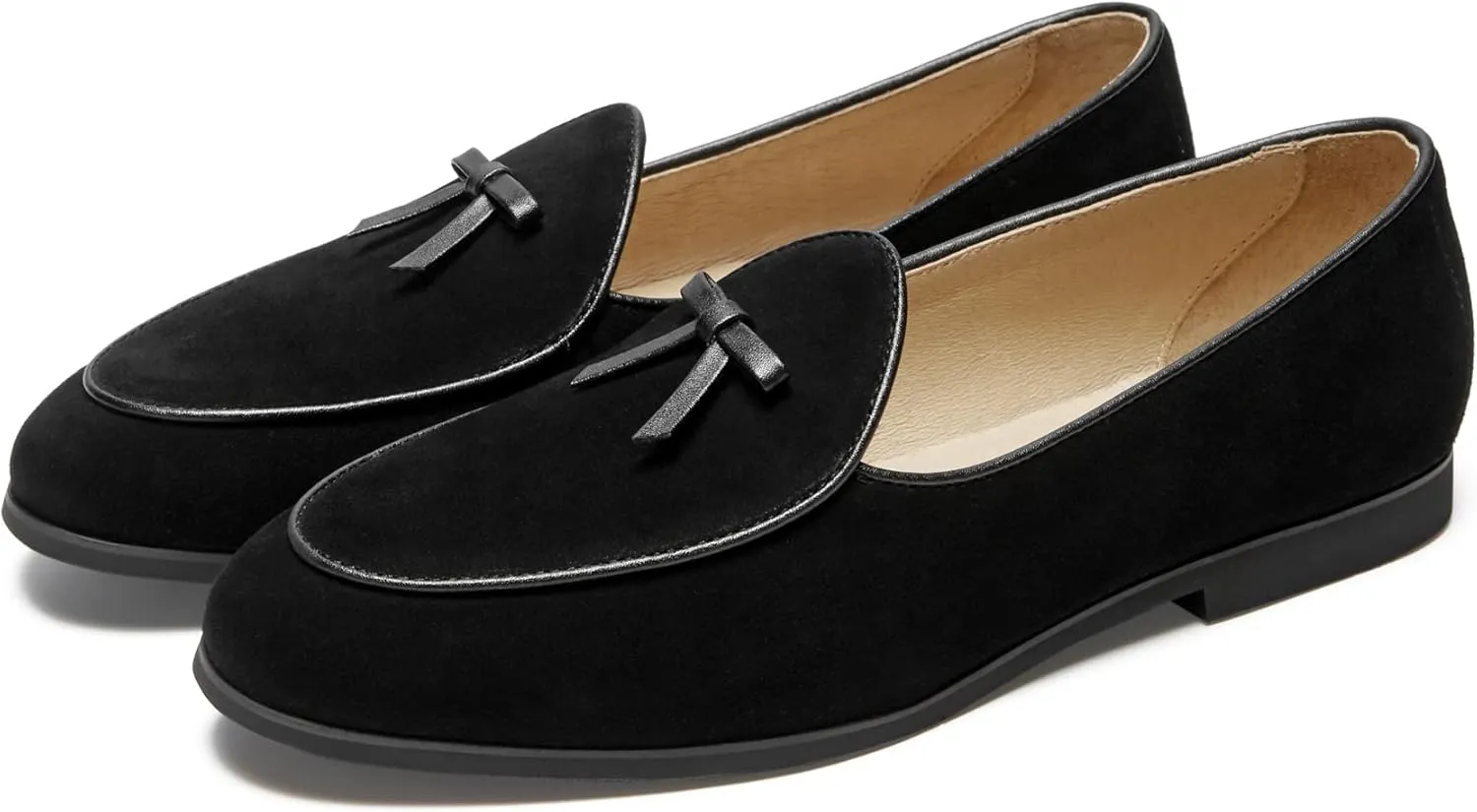 Journey West Suede Tassel Loafer for Women Slip-on Belgian Loafers Shoes