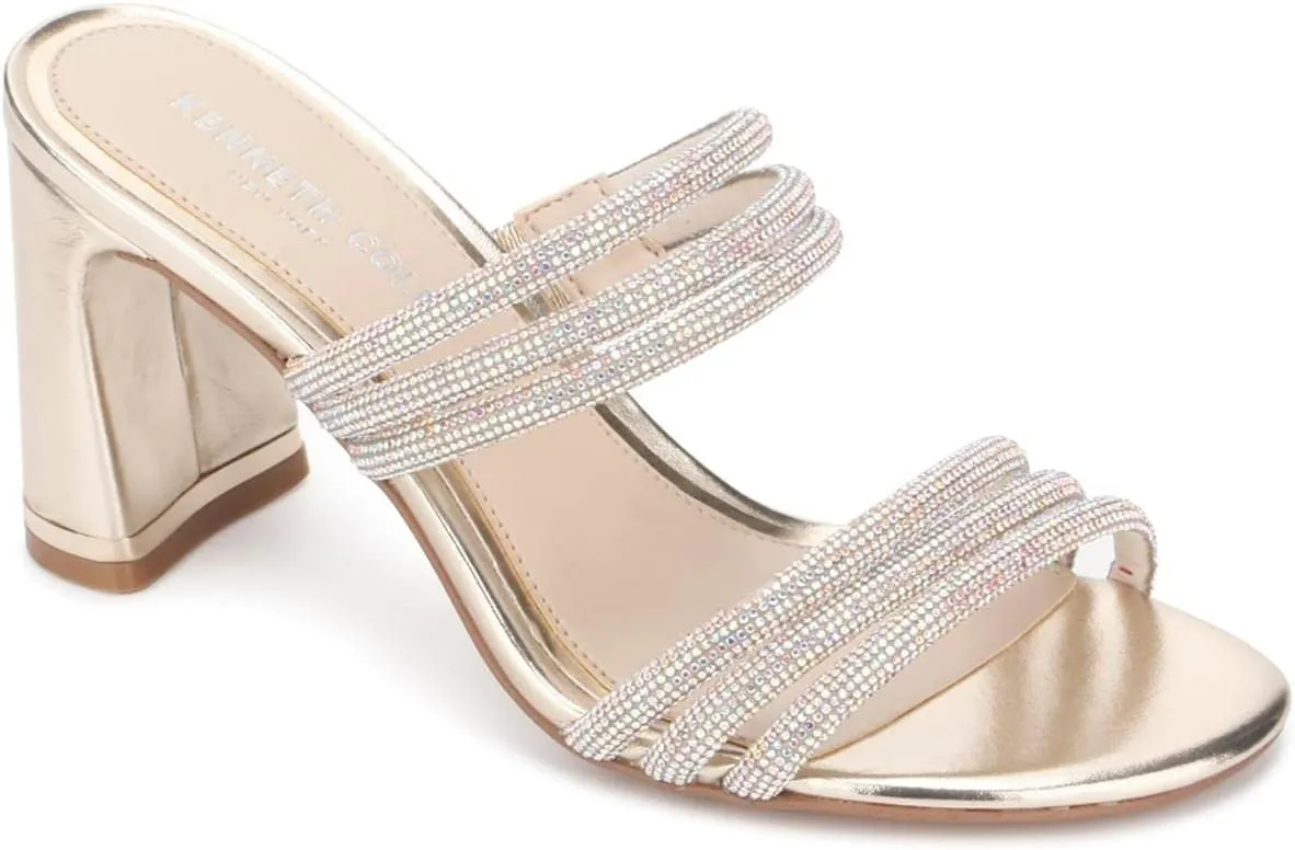 Kenneth Cole Women's Amelia Flare Jewel Heeled Sandal Loafer