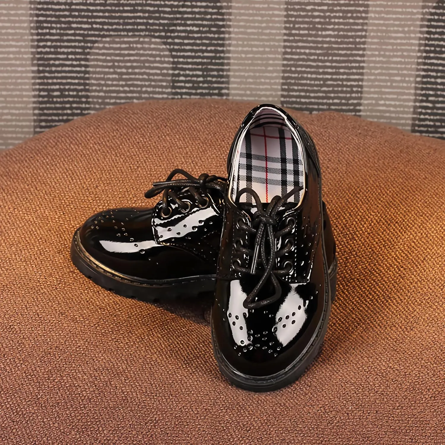 Kids Oxford Shoes Girl’s Boy’s Cute Dress Shoes Lace-Up School Uniform Loafer Flats Shoes