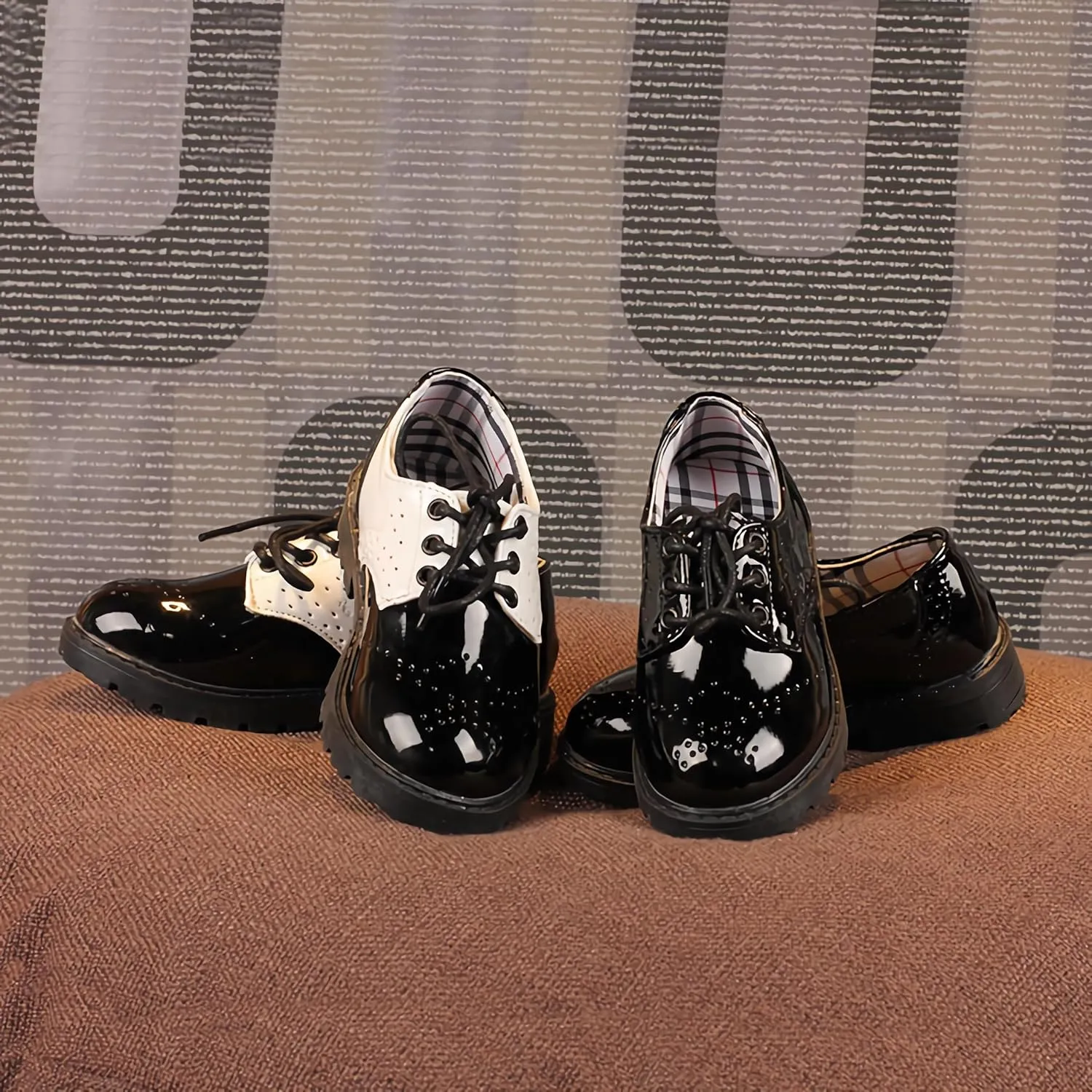 Kids Oxford Shoes Girl’s Boy’s Cute Dress Shoes Lace-Up School Uniform Loafer Flats Shoes