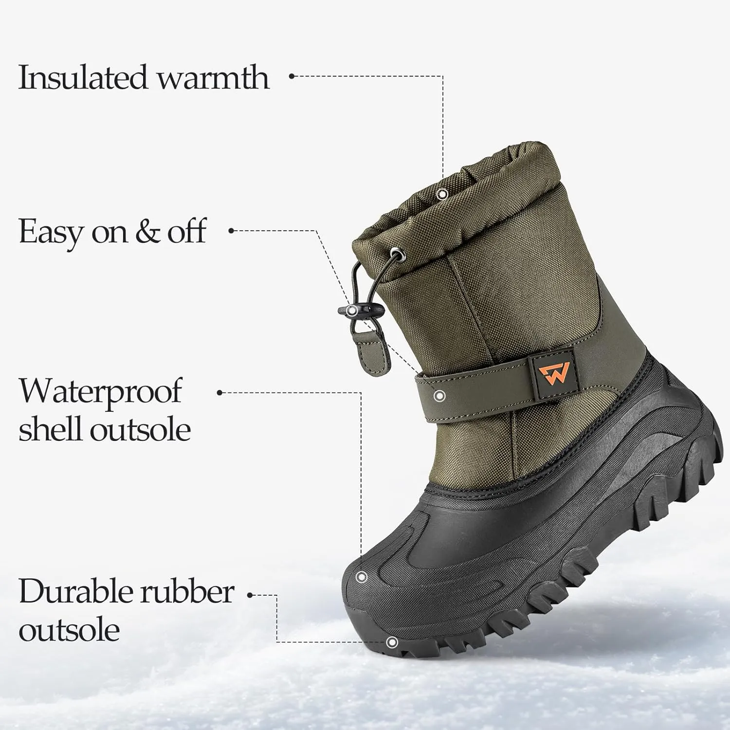 Kids Snow Boots Warm Waterproof Boys Winter Boot Non Slip Snow Shoes Outdoor Boys Girls Snow Boots