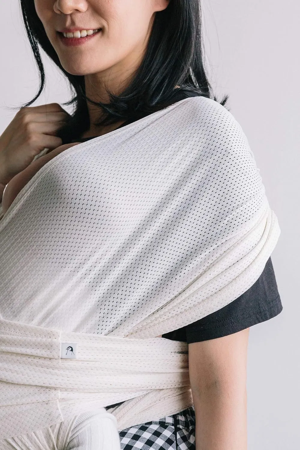Konny Original Baby Carrier AirMesh for Cozy Luxury Baby Carrier Wrap, Easy to Wear Baby Wrap Carrier, Perfect Essentials Cloths for Newborn Babies up to 44 lbs, (Cream, XS)