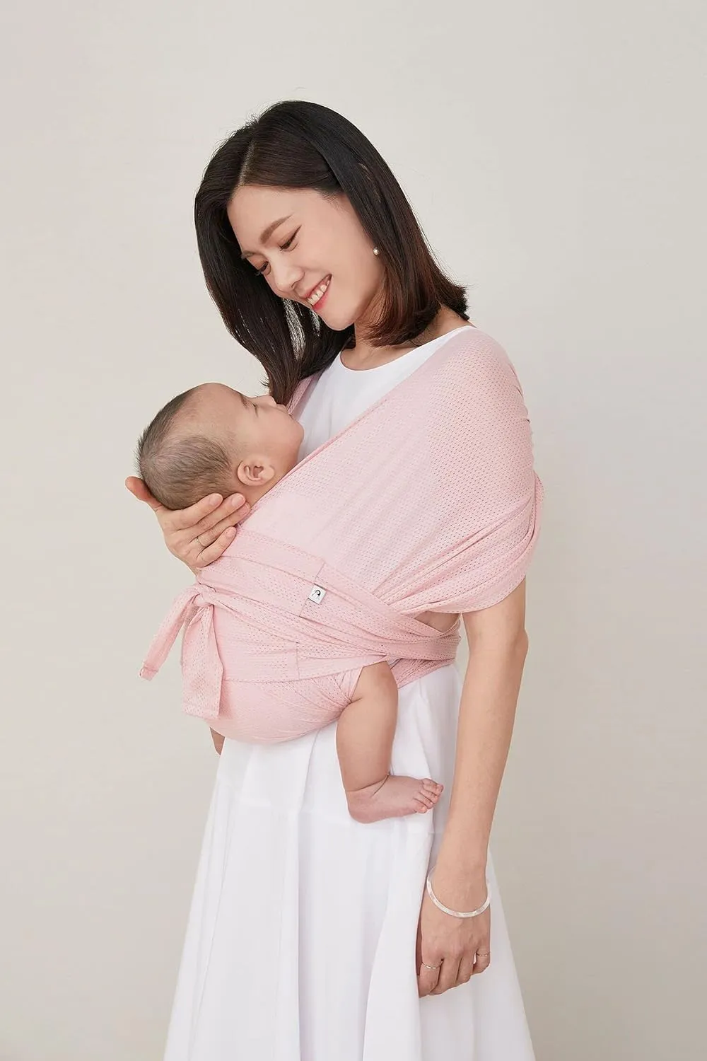 Konny Original Baby Carrier AirMesh for Summer Carrier Wrap, Easy to Wear Baby Wrap Carrier, Perfect Essentials Cloths for Newborn Babies up to 44 lbs, (Peach, XS)