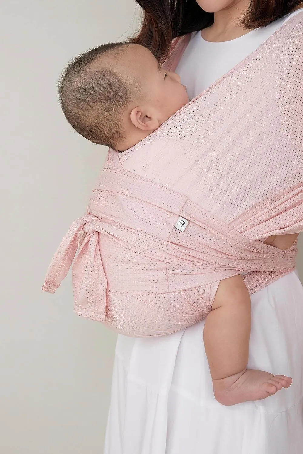 Konny Original Baby Carrier AirMesh for Summer Carrier Wrap, Easy to Wear Baby Wrap Carrier, Perfect Essentials Cloths for Newborn Babies up to 44 lbs, (Peach, XS)